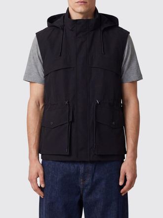 Auralee Gilet tecnico in lana con tasche a toppa e chiusura a scomparsa