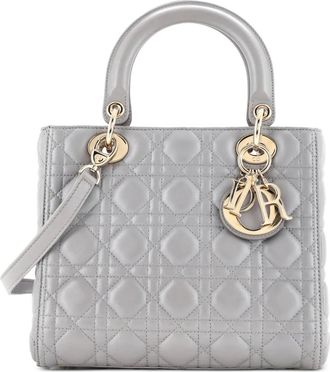 Dior Lady Dior Bag Cannage Quilt Lambskin Medium satchel - Grijs