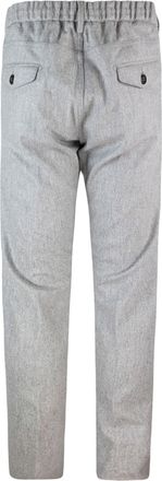 Eleventy Mens Jogger Trousers Light Grey Melange Wool Cashmere Elastane