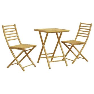 Berkfield Home 3 Piece Bistro Set Bamboo in Brown