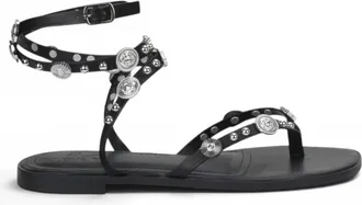 Love Rio Womens Lindy Gladiator Flat Sandals In Black
