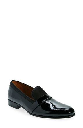 Mezlan Mixed Media Penny Loafer in Black at Nordstrom Rack, Size 10.5