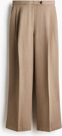 H&M Wide-leg Dress Pants in Beige at Nordstrom, Size 18