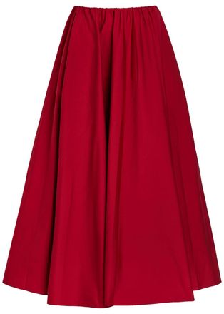 Staud Milano Stretch-cotton Maxi Skirt - Red - S (UK8-10 / S)