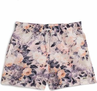 Bather Mens Floral Lined Swim Trunks In Pink/multi