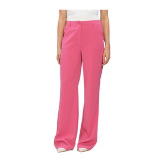 Ydence Pants Solange Tall - Dames - Wijde Broeken - Roze - M - Polyester - Broeken