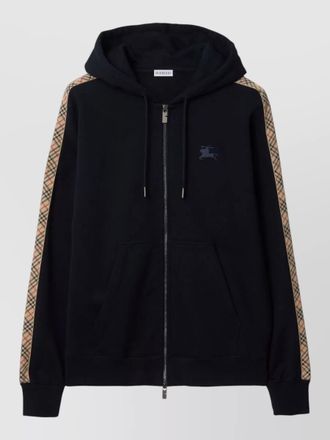 Burberry check hooded cotton sweater knit