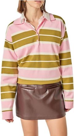 English Factory Stripe Polo Shirt in Pistachio/Pink at Nordstrom, Size Small