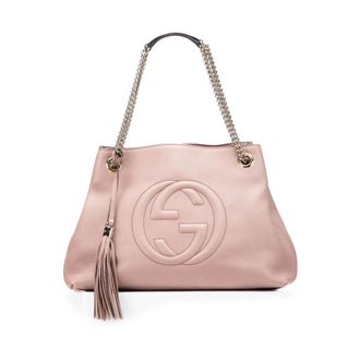 Gucci Pre-owned Tote Bags, female, Pink, Size: ONE SIZE Pre-owned Leather Shoulder Bag