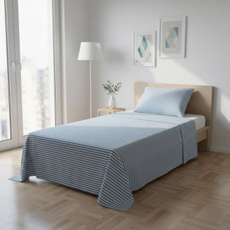 KASANOVA Parure letto singolo righe blu Young