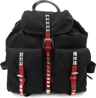 Prada Black Nylon Leather Backpack (Pre-Owned)