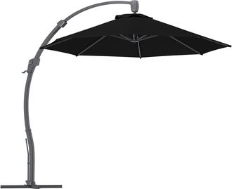 OUTSUNNY 3(m) Garden Cantilever Parasol with Crank Aluminium Frame - Black | TJ Hughes