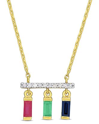 Rina Limor 10K 0.52 Ct. Tw. Diamond & Gemstone Necklace