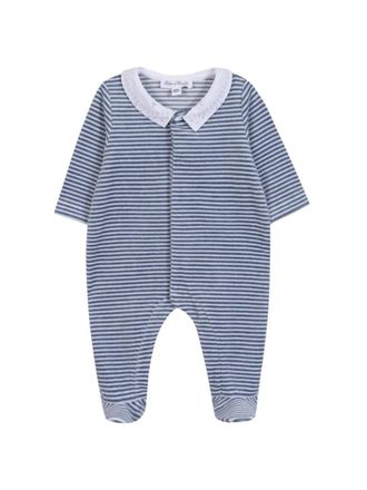 Tartine Et Chocolat Striped Cotton-Blend Bodysuit - Blue