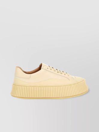 Jil Sander low-top round toe platform sneakers