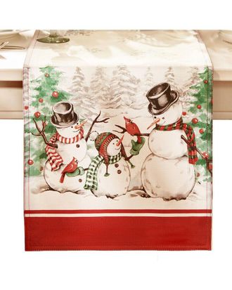 Elrene Snowman Winterland Holiday Snowflake Table Runner
