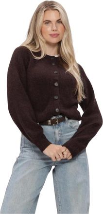 Y.A.S Y.a.s - Yasjohi LS Wool Blend Cardigan - Dames - Truien - Bruin - Maat: XS Wol