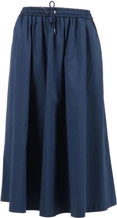 K-Way Mosella Light Poplin Tech Lungo - Dames - Midirokken - Blauw - S - Katoen - Rokken