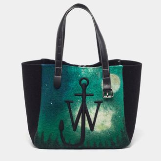 J.W.Anderson J. w.anderson Belt Green/black Felt And Leather Tote