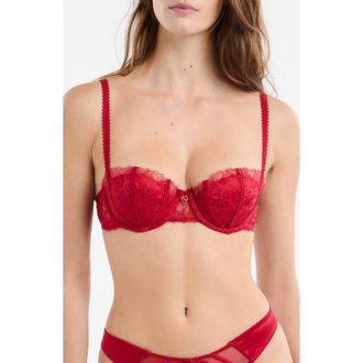 Etam Mascarade Push-Up Balconette Bra in Red at Nordstrom, Size 34C