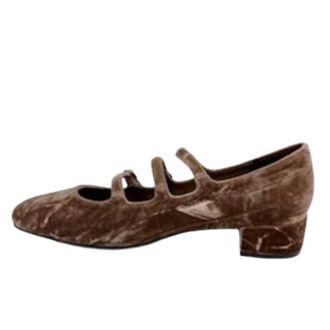 Jeffrey Campbell Womens Marcie Mary-Jane Pump In Brown Crushed Velvet
