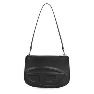 Diesel Shoulder Bags, female, Black, Size: ONE SIZE Leather Twin Shoulder Bag with Logo