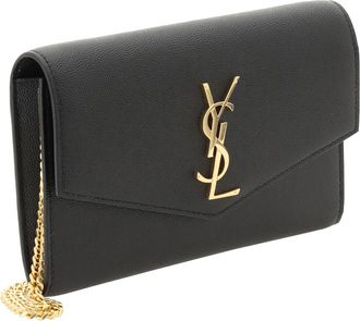 Saint Laurent Womens Chain Wallet Nero Calf Leather Bos Taurus