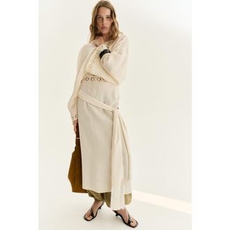 H&M Crochet-look Tunic Dress in Light Beige at Nordstrom, Size Xx-Large