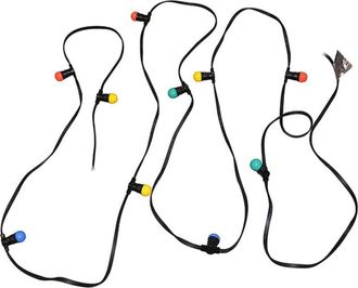 Vision-EL Vision-el - Guirnalda Led Plana Negra Con 10 Casquillos B22, 10 M, Resistente Al Agua Ip64, Rgb + Amarillo