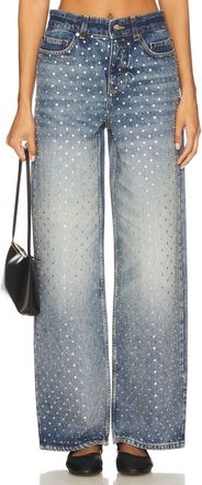 Monse Denim Jeans With Crystal Studs In Indigo