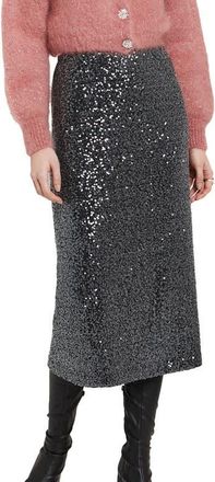 ottod'Ame Longuette Skirt With Sequins in Metallic Silver at Nordstrom, Size 38 It