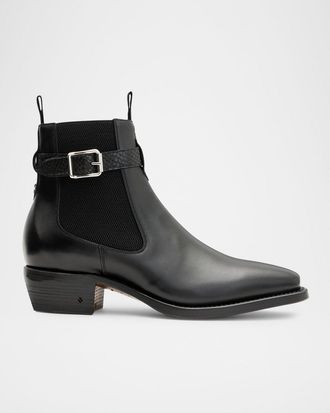 John Varvatos Mens Walker Buckle Chelsea Boots