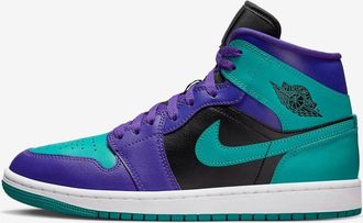 Nike Jordan Womens Air Jordan 1 Mid BQ6472-502 Sneaker Black Grape Lifestyle Shoes