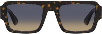 Moschino 54mm Gradient Flat Top Sunglasses in Havana/Blue Beige at Nordstrom