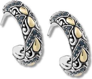 Samuel B. 18K Gold & Sterling Silver Hoop Earrings in Black at Nordstrom Rack
