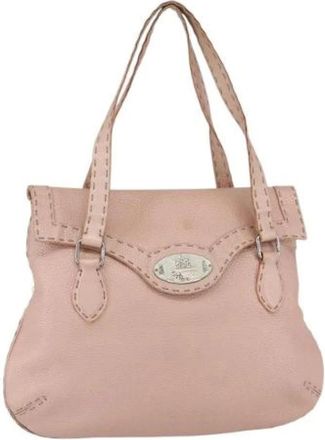 Fendi Pre-owned Shoulder Bags, female, Pink, Size: ONE SIZE Pre-owned Leather Shoulder Bag