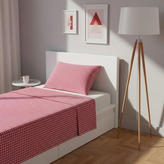 KASANOVA Parure letto singolo quadretti rosso Young