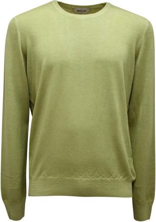 Gran Sasso Wollen Trui - Heren - Ronde hals truien - Groen - XL - Wol - Truien & Vesten