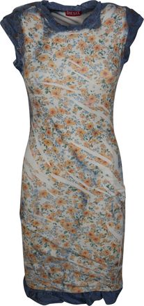 Diesel D-Ayana Floral Print Ribbed Mini Dress
