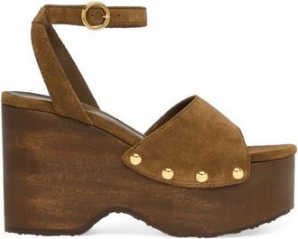 Gianvito Rossi Studded Suede Platform Sandals in Brown Suede at Nordstrom, Size 34.5