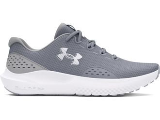 Under Armour Mens Charged Surge 4, Comfortable Mens Runners with Breathable Mesh Upper Design, Durable and Responsive Running Shoes,Steel / Mod Gray / White,11.5
