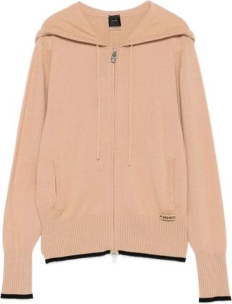 Pinko Sullawesi Cardigan - Dames - Vesten - Beige - S - Wol - Truien & Vesten