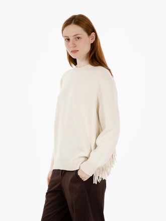 Akep Maglia girocollo con frange snow