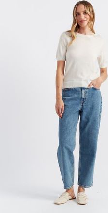 Chinti and Parker Pure Merino Wool Short Sleeve Tee in Cream at Nordstrom, Size X-Small