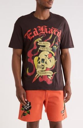 Ed Hardy Dagger Skull Graphic T-Shirt in Vintage Black at Nordstrom Rack, Size Xx-Large