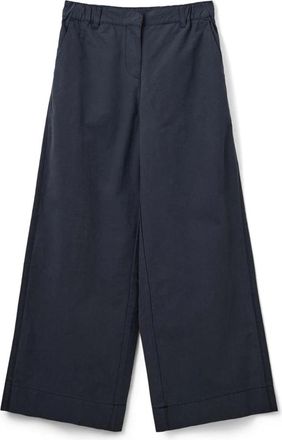 Sofie Schnoor Navy Straight-Leg Broek - Dames - Wijde Broeken - Blauw - S - Broeken