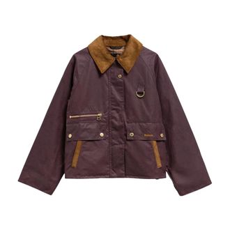 Barbour Jassen, Dames, Paars, L, Katoen, Cottingham Waxed Jacket