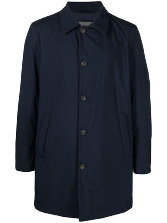 Corneliani water-resistant padded midi coat - Blue