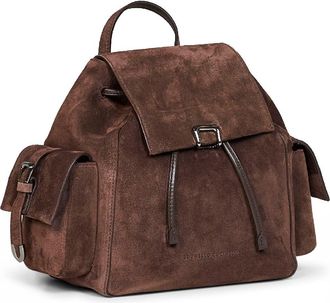 Brunello Cucinelli Womens Backpack Sartorial Espresso Brown Calf Leather Backpacks