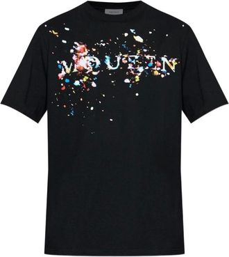 Alexander McQueen Alexander McQueen, T-Shirts, male, Black, Size: XL Confetti Logo T-shirt
